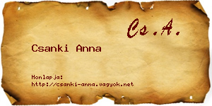 Csanki Anna névjegykártya