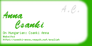 anna csanki business card